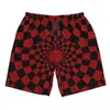 Shorts masculinos praia curtos nadar xadrez xadrez fundo surf esporte prancha roupa de banho