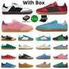 2023 med Box Casual Shoes White Black Vegan Sporty Blue Monogram Red Bliss Pink Purple Velvet Wales Bonner Inomhus Kvinnor Sneakers Trainers Big Size 36-45