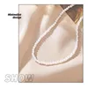 Choker vintage Collier Perle Collar de Perlas Gargantillas Mujer Pegadas Al Cuello Chocker Layed Pearl Necklace för kvinnor