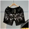 Herenshorts Gothic Dark Cross Letter Print Men Summer Fashion Trend Y2k Baggy American Hiphop High Street Basketball Gym