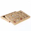 Schmuckbeutel Bambus 15 Gitter Display Tablett Perlen Aufbewahrung für Ladenausstellung Perlen Soft Organizer Stand Verpackung