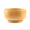 Ciotole Stile coreano Ciotola di bambù in legno sano naturale Zuppa di insalata Servire rotondo per noci da dessert