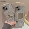 Capas de telefone celular Glitter Make Up Mirror Case para iPhone 14 Pro 13 Pro Max iPhone 12 Pro 11 Chapeamento Sliver Diamond Capa para iPhone 14 Promax Case L230731