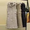 Gilets pour femmes SWREDMI automne et hiver mode chaud Long gilet femmes à capuche mince cordon gilet manteau S-3XL vêtements de neige