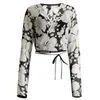 Women's Blouses Classic French Black And White Large Flower Silk Long Sleeved Sun Protection Short Top Shirt