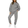 Pantalon deux pièces pour femme Ensemble de salon en polaire confortable pour femme Sweat-shirt à col rond à manches longues Jogger avec cordon de serrage - Perfect 2 Sweatsuit