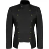 Erkek Ceketler Steampunk Black Beyaz Ceket Retro Vintage Ceket Gotik Askeri Blazer Victoria Performans Kostümü