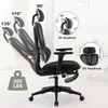كرسي مكتب شبكة مريح مع مسند ذراع قابل للتعديل ثنائي الأبعاد ، كرسي كمبيوتر المكتب العالي ، الأسود