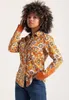 Damenblusen Außenhandel Original Single Spanisches Hemd Gestreiftes Stickereidesign Bedrucktes Revers Lose