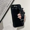 Cell Phone Cases Gloss Black 3D Bear Wrist Strap Holder Stand Phone Case For Huawei Mate 20 30 40 50 P30 P40 P50 Pro E Plus + nova 8 9 10 se L230731