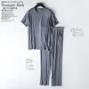 Vêtements de nuit pour hommes Pyjamas modal printemps et été pour hommes deux pièces pantalons à manches courtes mince grande taille lâche sport vêtements de maison costume vêtements de nuit 230801