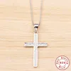 Chaînes en argent sterling 925 collier et pendentif dames mode croix Zircon bijoux accessoires