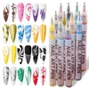 Nagellack 1Set Kunst Zeichnung Stift Graffiti Acryl Wasserdichte Malerei Liner DIY 3D Abstrakte Linie Maniküre Werkzeuge 230802