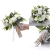 Wedding Flowers Artificial Bridal Bouquets Handmade Popular Silk Flowers Country Wedding Supplies Bride Holding Engagement