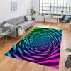 Tapis Illusion Optique Psychédélique Tapis pour Salon Antidérapant Colorfoul Vortex Tapis Spirale Chambre Décoration Esthétique Tapis de Sol R230801