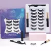 False Eyelashes 7 Pairs Colorful 3D Magnetic Handmade Eye Makeup Magnet Eyeliner With Tweezer Set Thick Curly Lashes TSLM1 230801