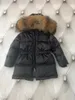 Enfants luxe designer puffer blanc canard vers le bas manteaux hiver chaud filles garçons unisexe véritable fourrure animale veste enfants coupe-vent à capuche manteau bébé vêtements