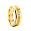 Anelli a grappolo Anello in oro per le donne Fedi nuziali in tungsteno Mens Love Alliance Unique Cz Diamond Gents Finger Promise Couples