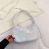 Bolsos de noche con paneles, bolsos sencillos de nailon para mujer, bolso para axilas, palo francés antiguo medio Vintage, portátil para mujer, un hombro