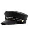 Stingy Brim Hats nya trend Winter Hats for Women French Style Pu Baker's Boy Hat New Cool Women Baseball Cap Blk Visor Hat Gorras Casquette J230802