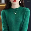 Women's Sweaters Spring Autumn Women Half Turtleneck Cashmere Sweater Thin Slim Soft Knitted Pullovers Crochet Knitwear Hollow Out Jumper