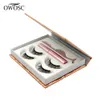 Falska ögonfransar Owosc 3D Mink Eyelash Magnet Magnet Eyeliner Waterproof vätska Långvarig Lash Makeup Tool Custom Box 230801
