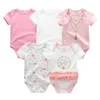 Cosplay 2023 5PCS Lot Baby Boys Clothes Unicorn Girls Clothing Bodysuits 0 12M born 100 Cotton Roupas de bebe 230802