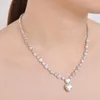 Dangle Oorbellen Merk Echte Luxe Echte Juwelen Creatieve Sieraden: 18K Verguld 925 Zilver Naald Zirkoon Bruids Sieraden Set Holle Hart