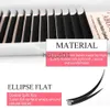 Faux cils Abonnie New Mink Flat Ellipse Extensions de cils 015 020 Softer Ellipse Flat Lash Split Tips Lash Volume individuel Cilios x0802