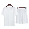 Men's Sleepwear Soft Men Summer Sports Outfit Breathable Night Clothes Comfortable Two Pieces Set Pajamas Daily Wear