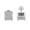 Boucles d'oreilles pendantes faites à la main Hip Hop 925 argent Sterling pavé simulé diamant mariage pour hommes femmes 18K bijoux en or jaune