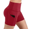 Active Shorts Femme Taille Haute Couleur Unie Yoga Sports