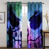 Cortina Personalizada Halloween Horror Esqueletos Casal Fina Cortinas de Janela Para Sala de Estar Quarto Decoração 2 Peças