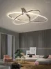 Żyrandole Led Art Chandelier Light Lampa wisiorka nowoczesne kreatywne sufit do jadalni sypialnia wisząca lobby obrotowe pierścionki