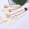 Dinnerware Sets 32Pcs Matte Gold Cutlery Set Knife Fork Spoon Dinner Tableware 304 Stainless Steel Bar Party Flatware Silverware