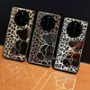 Mobiele telefoon hoesjes Mode-ontwerp Luxe luipaard lederen spiegel Silicon schokbestendig telefoonhoesje voor Samsung S23 22 21FE 20+ Ultra beschermhoes L230731