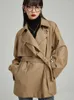 Hommes Trench Coats Printemps Et Automne Conception Coréenne Asymétrique Lâche Décontracté Tempérament Longueur Moyenne Coupe-Vent Manteau Femme