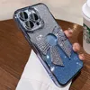 Случай сотовых телефонов для iPhone 14 Pro Max Luxury Plating 3D -галстук -галстук для бабочки.