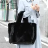 Hbp Crossbody Tassen Avondtasje Luxe Nepbont Mode Grote Tote Dames Handtassen Designer Lady Hand Fluffy Soft Plush Shopper Warm Winter Sac 2023 220811