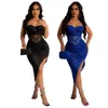 Casual Dresses Zoctuo Vestido Sexy Bodycon Dress Fashion Evening Clothing Skirts Vestidos Club Party Sequins Birthday Slim Lady