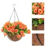 Fleurs décoratives en plastique suspendus pots de fleurs artificielles panier panier extérieur faux pont faux décorations marguerite en soie