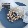 Заброс Allme Classic Real Freshwater Pearl Bangles for Women Femme 14k золота.