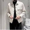 メンズジャケット秋の韓国スタイルコートジャケットピュアカラーラペルファッション