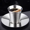 Mugs 86/163ML Double Wall Stainless Steel Coffee Mug Portable Cup Travel Tumbler Espresso Jug Milk Tea Cups Office Water