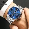 Bilek saatleri Oupinke Erkekler İçin Otomatik İzleme Safir Mirror Tungsten Strap Su geçirmez Lüks Marka Mekanik Moonswatch 230802