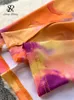 Повседневные платья Singreiny Fashion Tie Dye Print Press платье женское ремешок Slim без обратного расщепления Soldress 2023 Elastic Patchwork Long Long