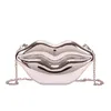 New Designer Mini Lip Purse Box Pochette a forma di labbro Borse da sera per feste Lady Crossbody Key Sweetie Lipsticker Bag Lovely Hasp Lock Catena d'oro Stile di lusso