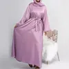 Ethnic Clothing Ramadan Satin Abaya Closed Hijab Dress Turkey Muslim Plain Basic Abayas For Women Dubai Long Dresses Islamic Clothes Kaftan