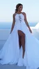 Casual Dresses Women Simple Chic White Bohemian Long Wedding Dress Sexig backless Spaghetti Beach Lady Red Lace Elegant Evening Party Gown