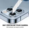 Cep Telefon Kılıfları İPhone 13 için Lüks Metal Cam Kamera lens Koruyucu Kılıfı 13 11 14 Pro Max 12 Mini 14 Plus Ipone 13Pro 14Pro 12Pro Mor Kapak L230731